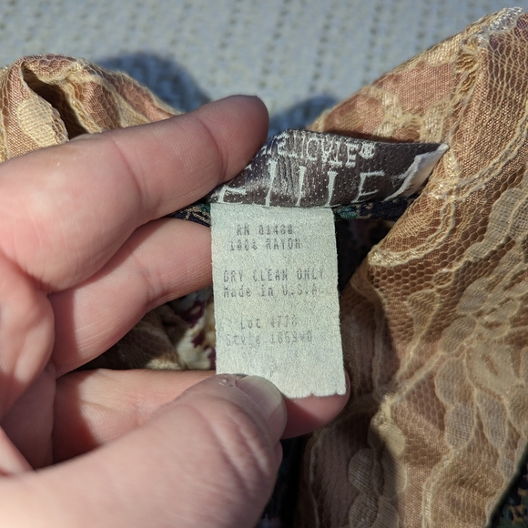 Vintage Petite Sophisticate Short Sleeve Top Lace Collar Floral Women's Medium - Picture 5 of 9